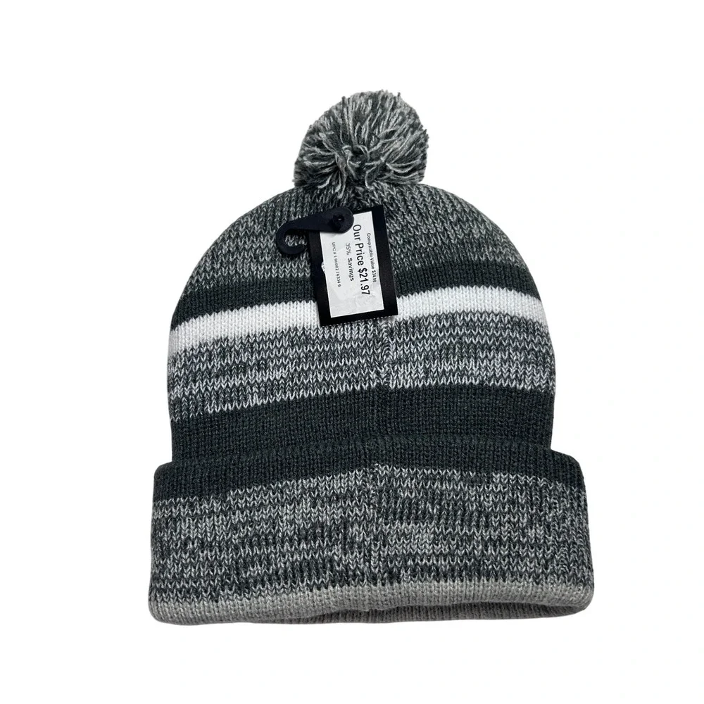 Cleveland Browns '47 NFL Knit Beanie Pom Gray Stripes Football Winter Hat NEW